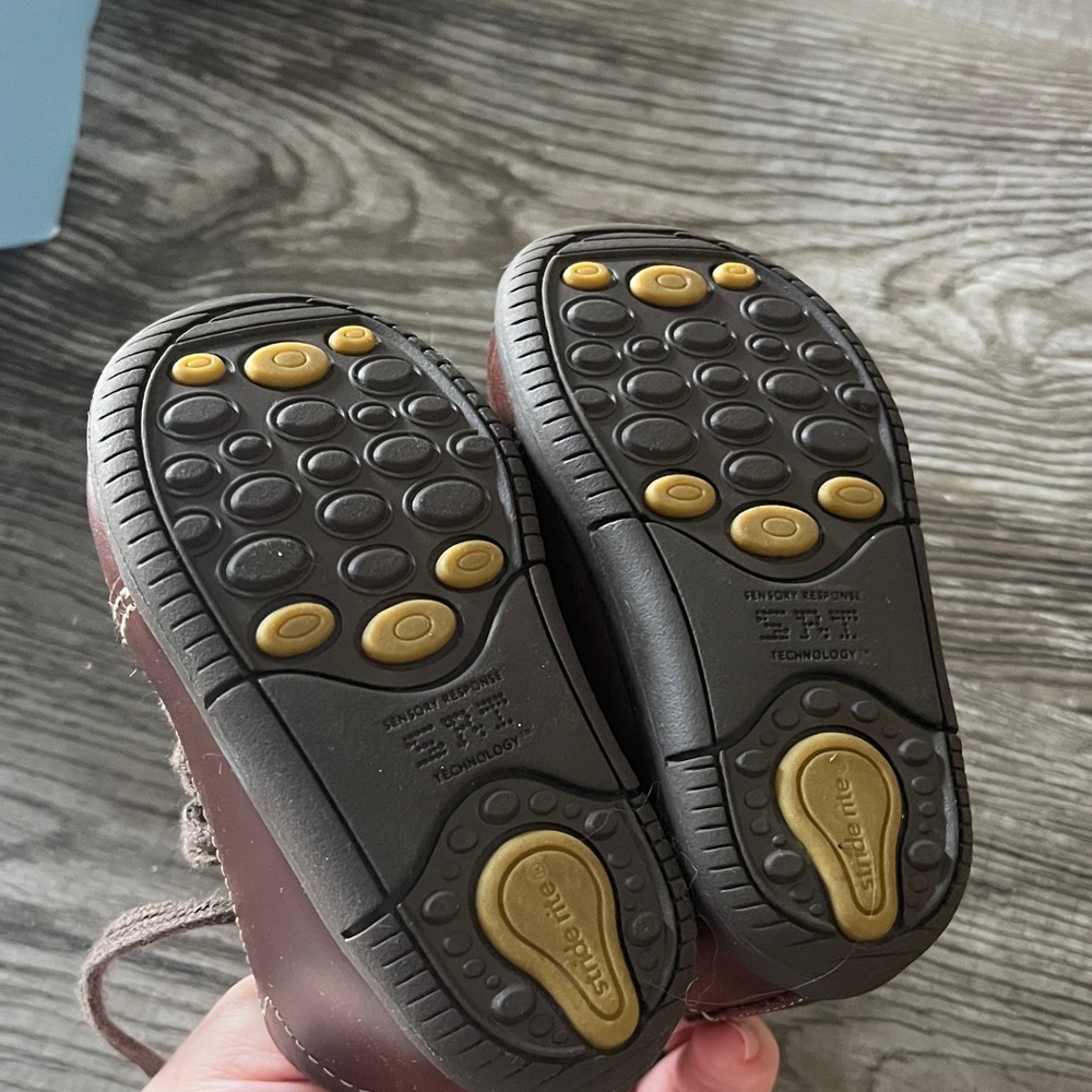 Stride Rite Brown Baby Walker Shoes - Picture 3 of 5